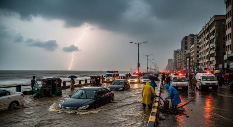Karachi at Risk as Heavy Rain May Push Seawater into City