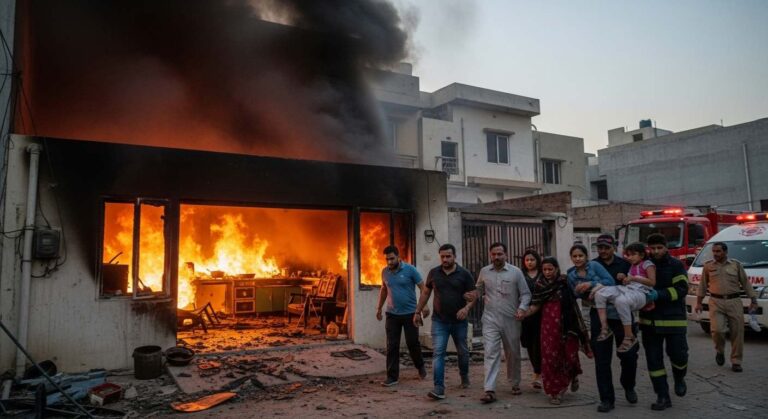 Lahore Gas Cylinder Explosion Injures Family Members in Sabzazar