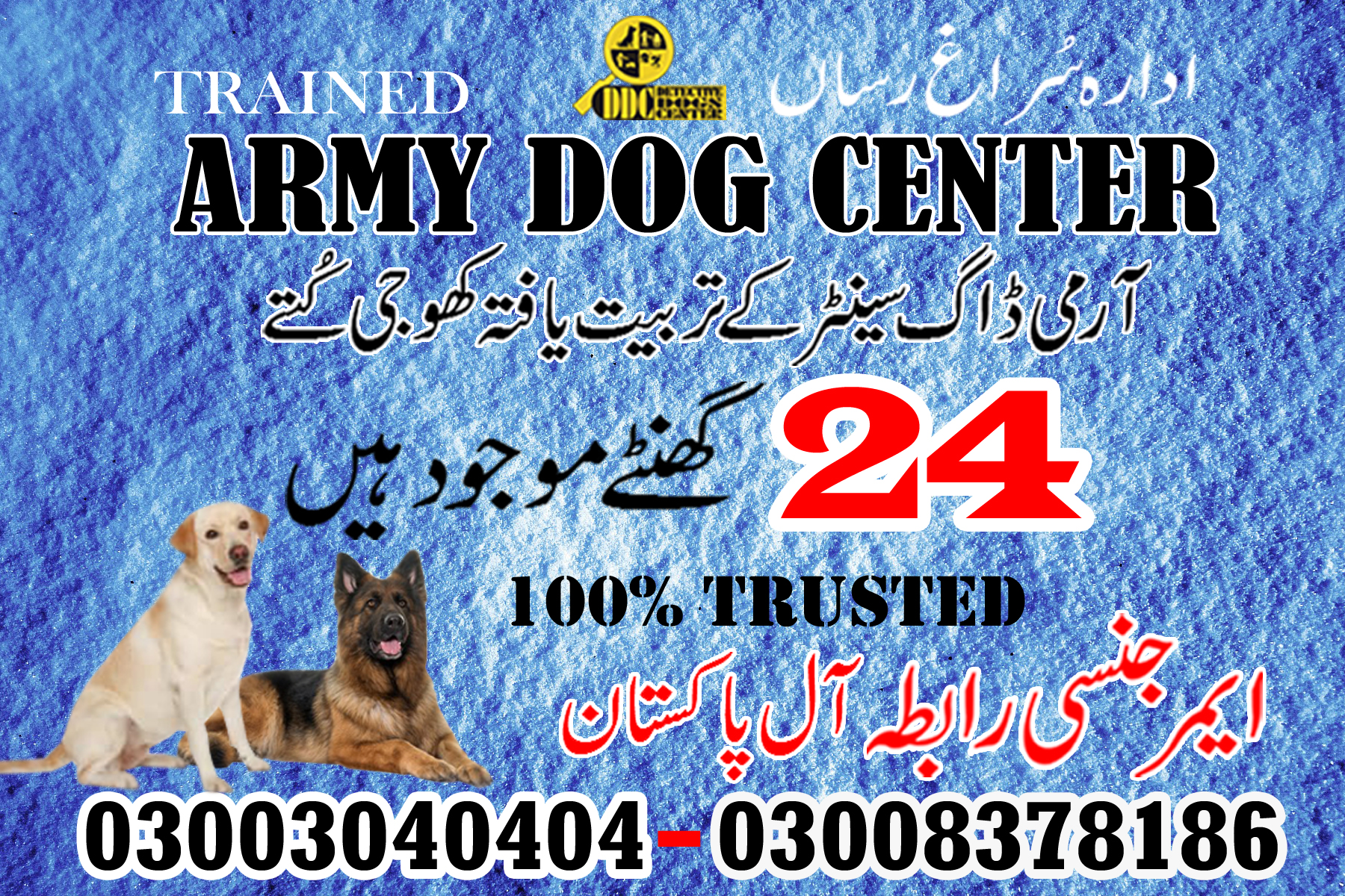 Army Dog Center Sindh Pakistan Contact Number 03003040404