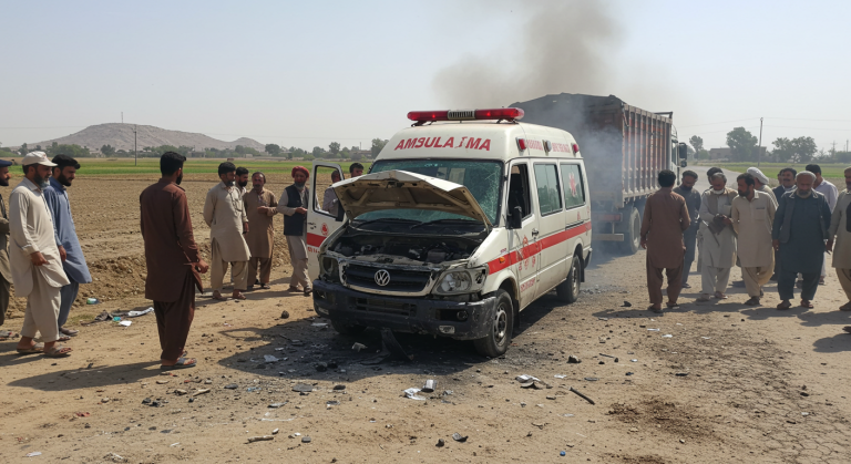 Tragic Road Accident in Chakwal: Ambulance Collides with Truck, Several Injured