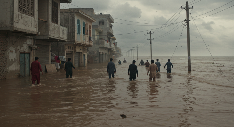 Karachi at Risk as Heavy Rain May Push Seawater into City